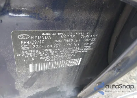 2010 Hyundai Elantra Gls из США, поврежденный, VIN KMHDU4AD9AU008652